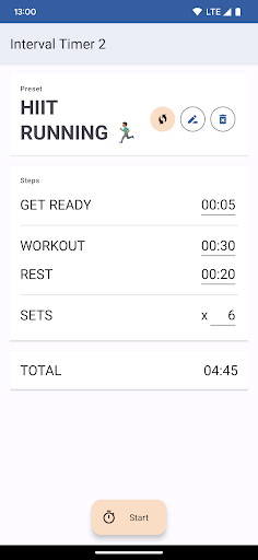 Android application Interval Timer 2 - Fit & Focus screenshort