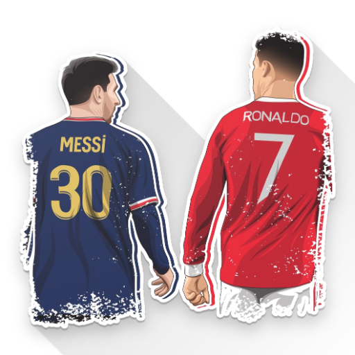 Sticker Football Messi Ronaldo