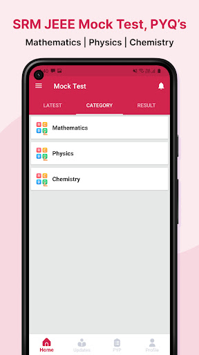 Android application SRM JEEE Mock Test, PYQs screenshort