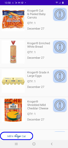 Smart Kitchens - Shopping List