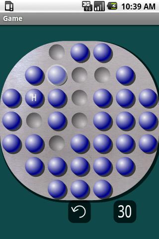 Marble Solitaire with solution Screen 2