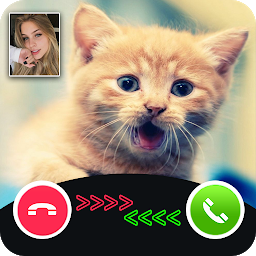 Icon image cat call you - fake video call