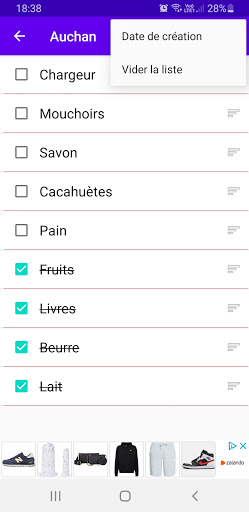 Android application My shopping list. screenshort