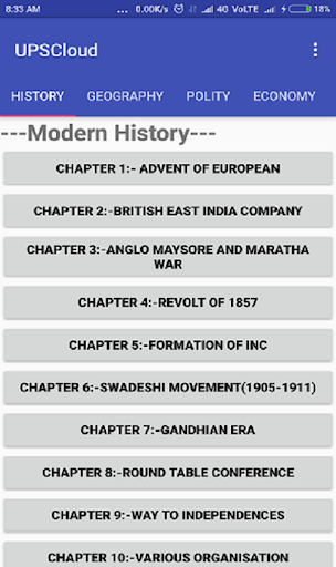 Android application UPSC screenshort