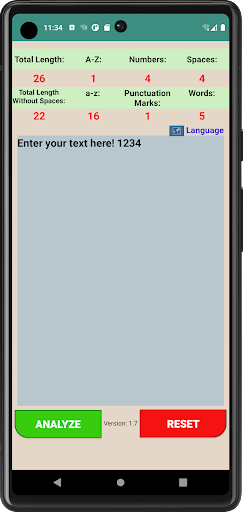 Android application Text Analyzer screenshort