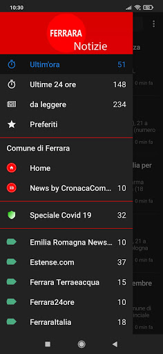 Android application Ferrara notizie screenshort