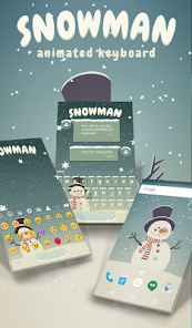 Snowman Animated Keyboard + Li  screenshots 1