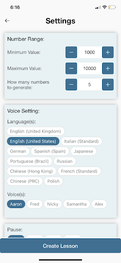 Interpreter Practice Generator Screen 2