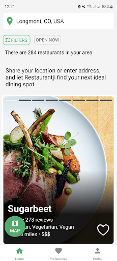 Android application Restaurantji Dining Guide screenshort
