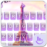 Purple Romantic Eiffel Tower Keyboard Theme icon