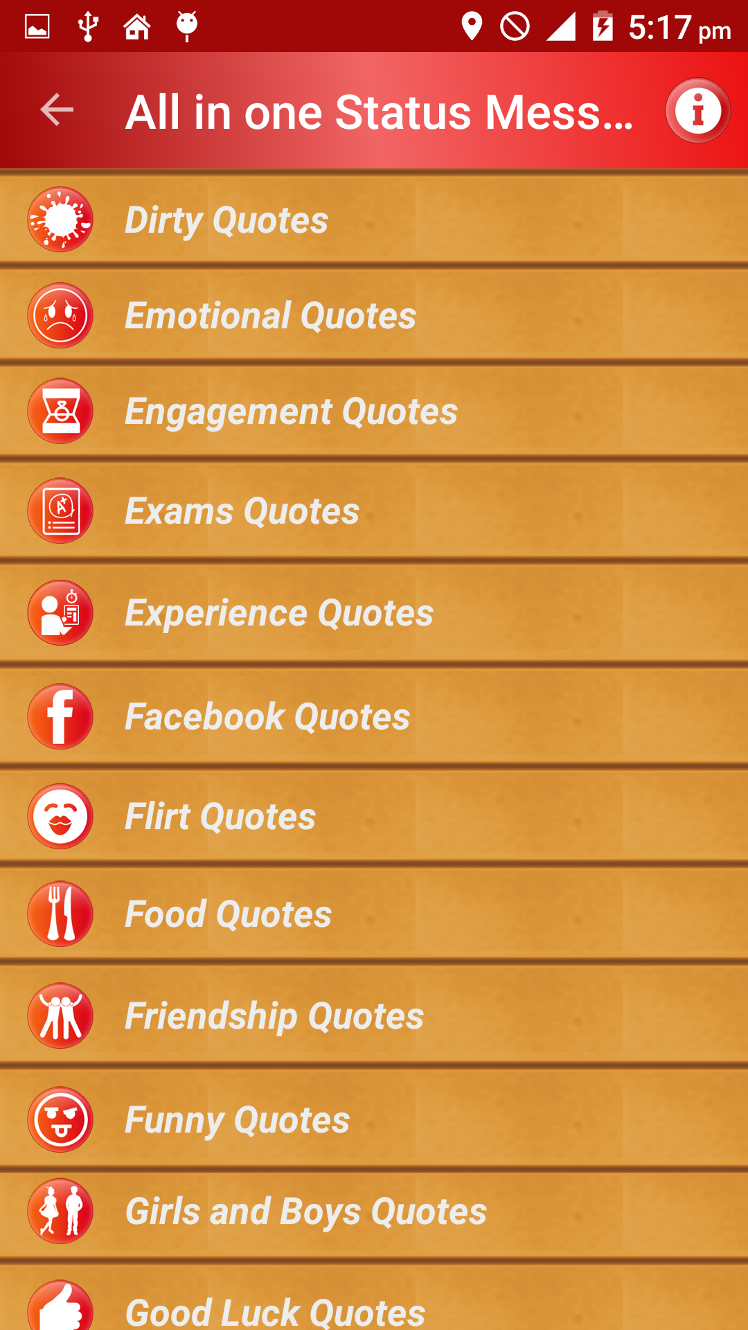 Android application All Status Messages & Quotes screenshort