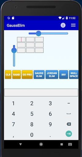 Gauss Elimination Calculator Screen 2