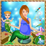 Mermaid Newborn Baby Caring icon