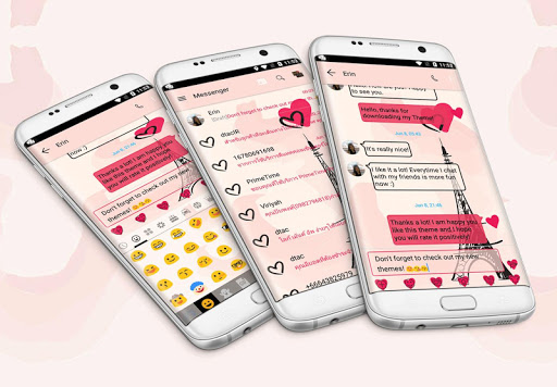 Android application SMS Messages Paris Pink Theme screenshort