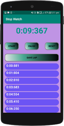 Stop Watch Screen 2