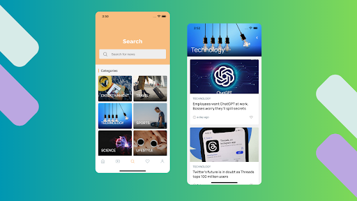 Android application Datacrates News App screenshort