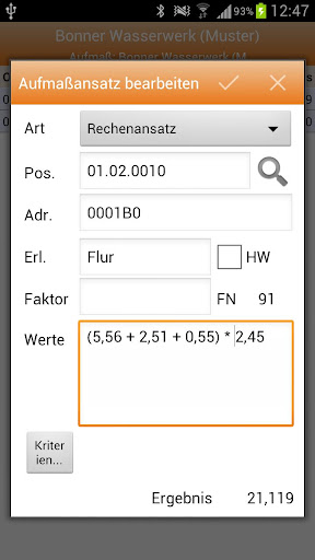 MWM-Piccolo - LV und Aufmaß Screen 2