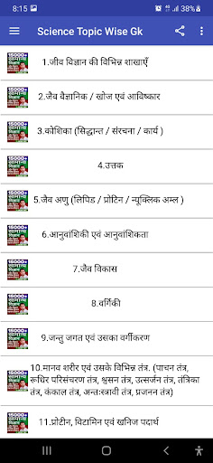 Science GK Topics Wise 2023 Screen 3