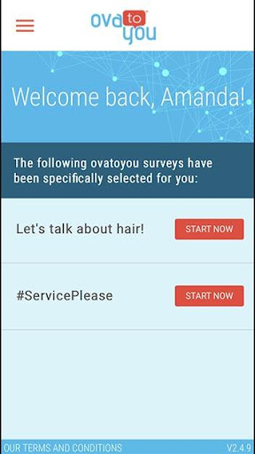 Android application ovatoyou screenshort
