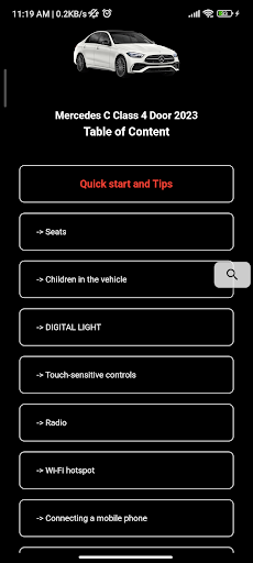 Mercedes C Class User Manual Screen 2