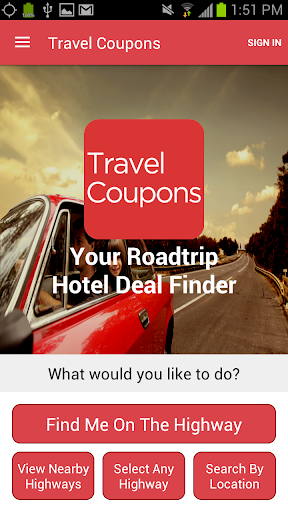 Android application Travel Coupons screenshort
