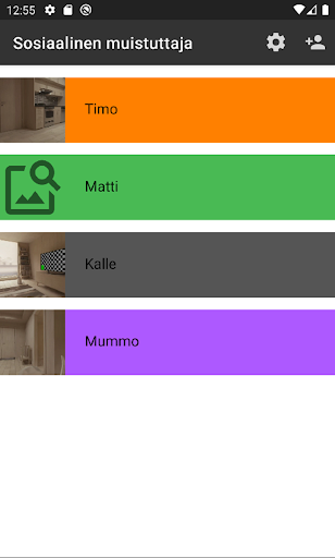Android application Sosiaalinen muistuttaja screenshort