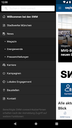 SWM connect Screen 2