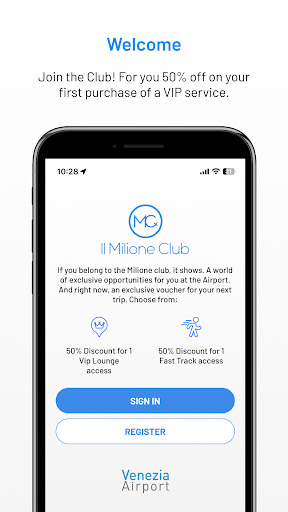 Android application Milione Club Venice Airport screenshort