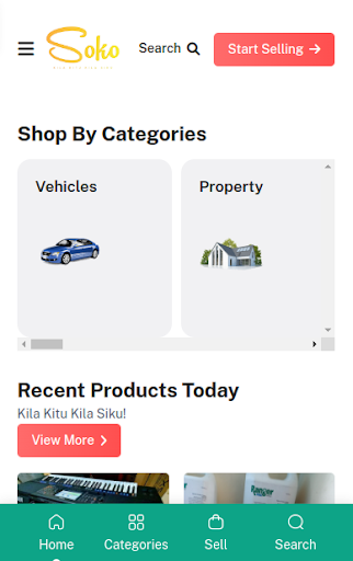 Android application Sokoni Classifieds screenshort