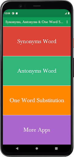 Android application Synonyms, Antonyms & One Word screenshort