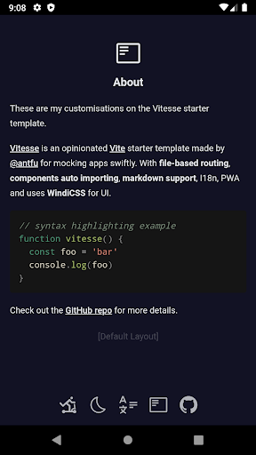 Vitesse Demo Screen 2