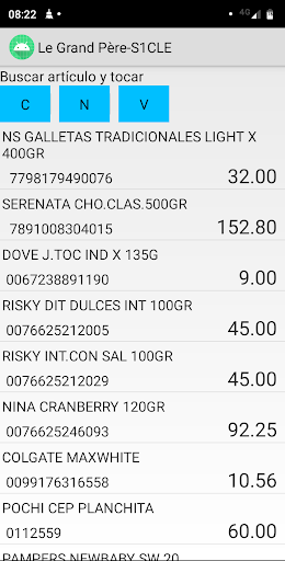 Android application MisPrecios screenshort