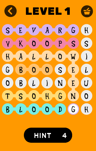 Android application Halloween Word Search Free screenshort