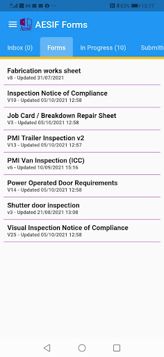 Android application AESIF Safety Certificates screenshort