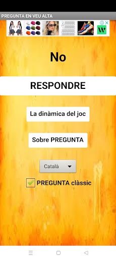 Android application Pregunta screenshort