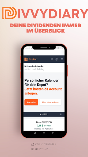 Android application DivvyDiary Dividends Calendar screenshort