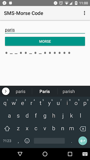 Android application SMS-Morse screenshort