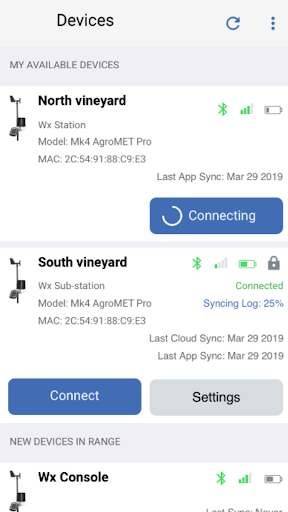 Android application KestrelMet Utility screenshort
