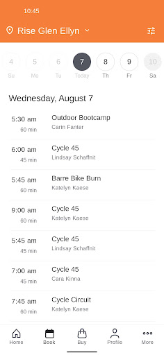 RISE Fitness and Wellness Screen 2