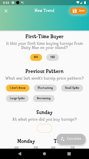 Turnips Calculator Animal Cros Screen 2