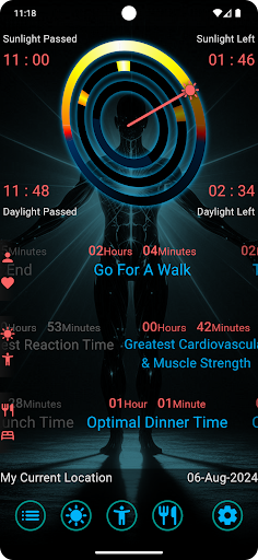Android application Solar Circadian Clock screenshort