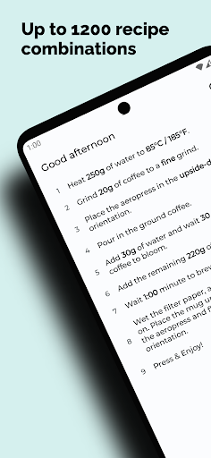 Android application AeroPress Recipes screenshort