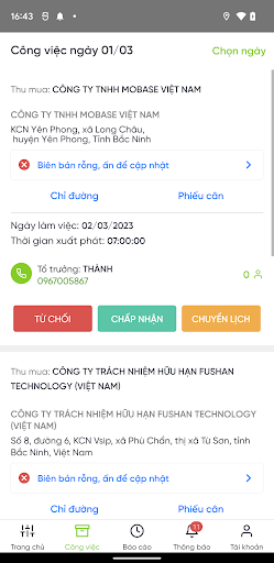 NSX Tài Xế Screen 2