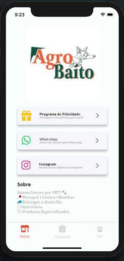 Android application Agro Baito - Fidelidade screenshort
