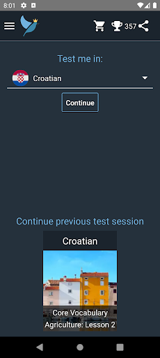 Android application Croatian Language Tests screenshort