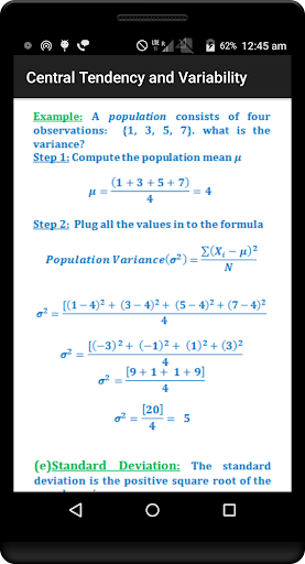 Android application Statistics Quick Reference screenshort
