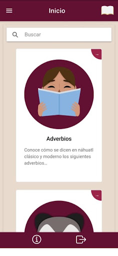 Android application Aprende náhuatl screenshort