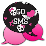 GO SMS - Pink Bow Skulls 2 icon