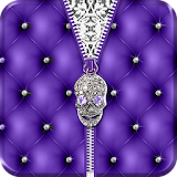 Punk Skull Theme Purple Zipper icon