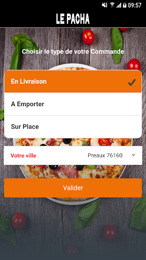 Android application Pizzeria Le Pacha screenshort